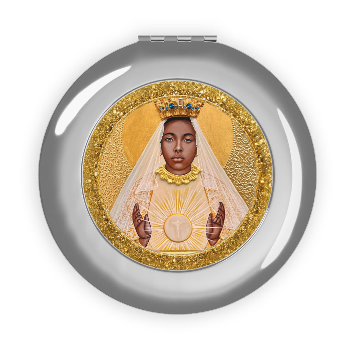 Black Madonna Compact Travel Mirror