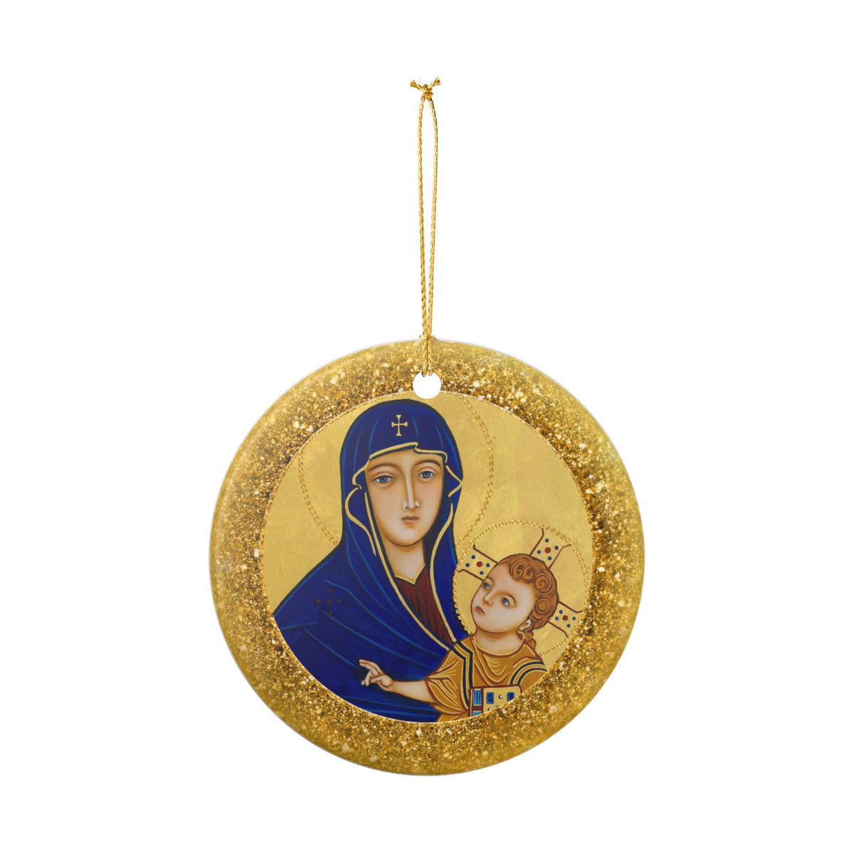 Our Lady of Pompeii Ceramic Christmas Ornament