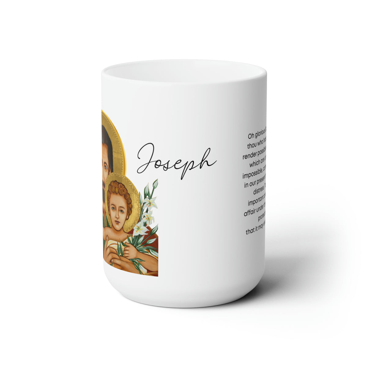 Saint Joseph and the Baby Jesus Prayer Mug 15oz