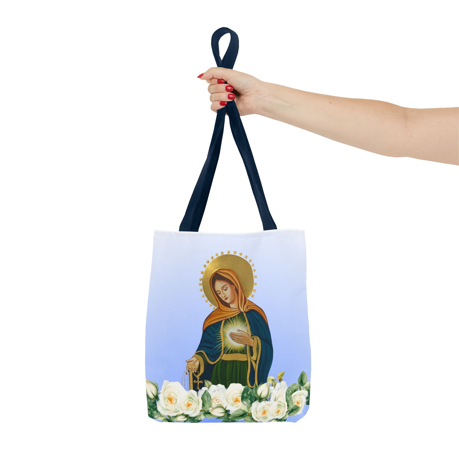 Flame of Love Tote Bag - Blue Floral