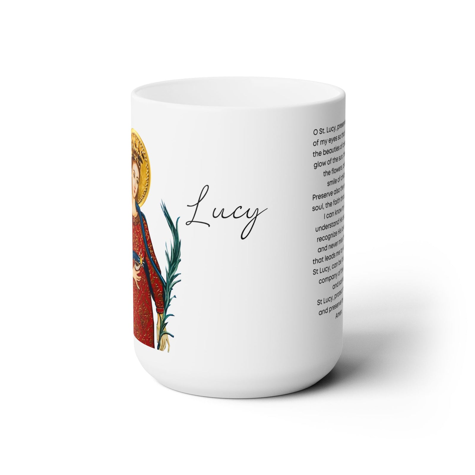 Saint Lucy Prayer Mug 15oz