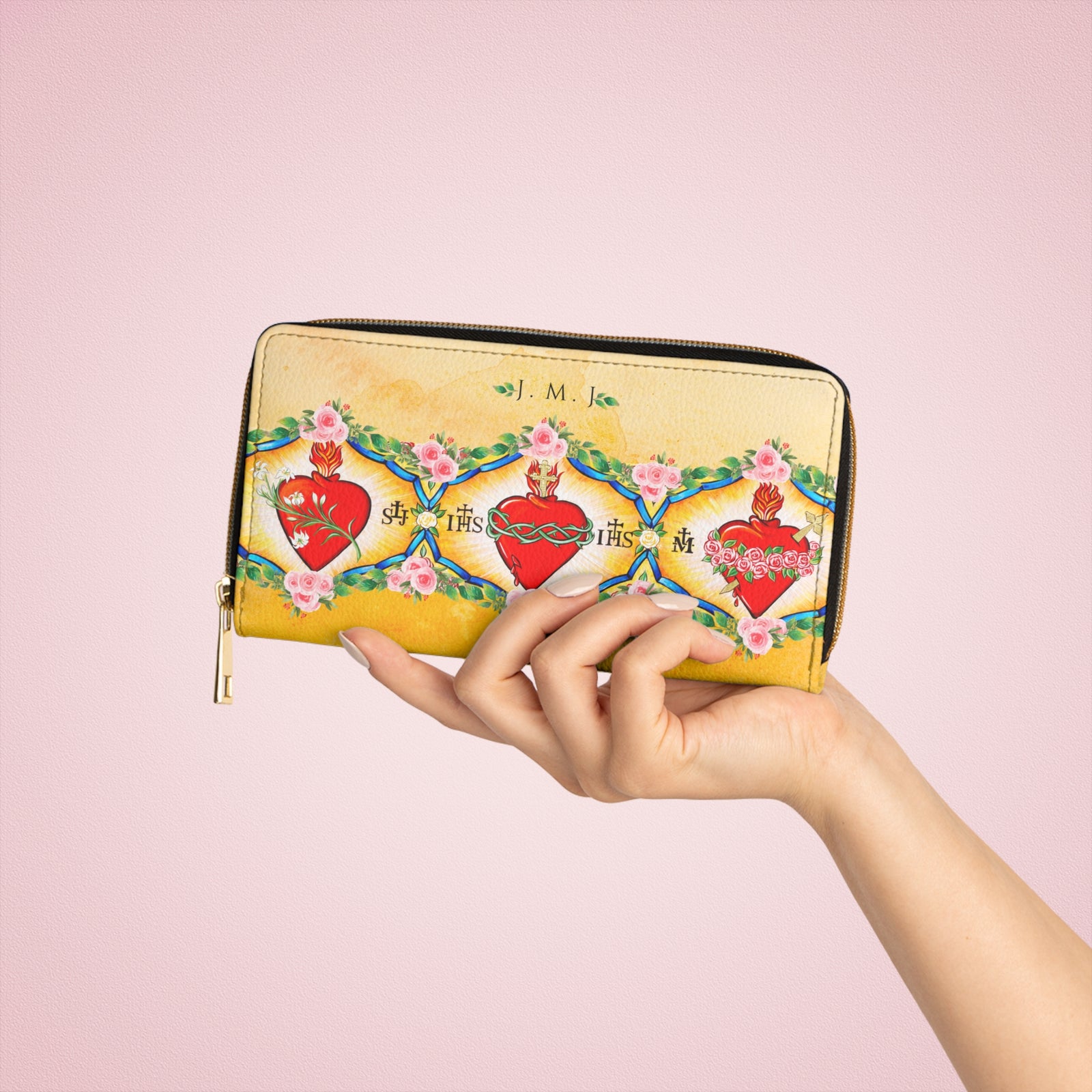 Jesus, Mary & Joseph Zipper Wallet (Vegan Leather)