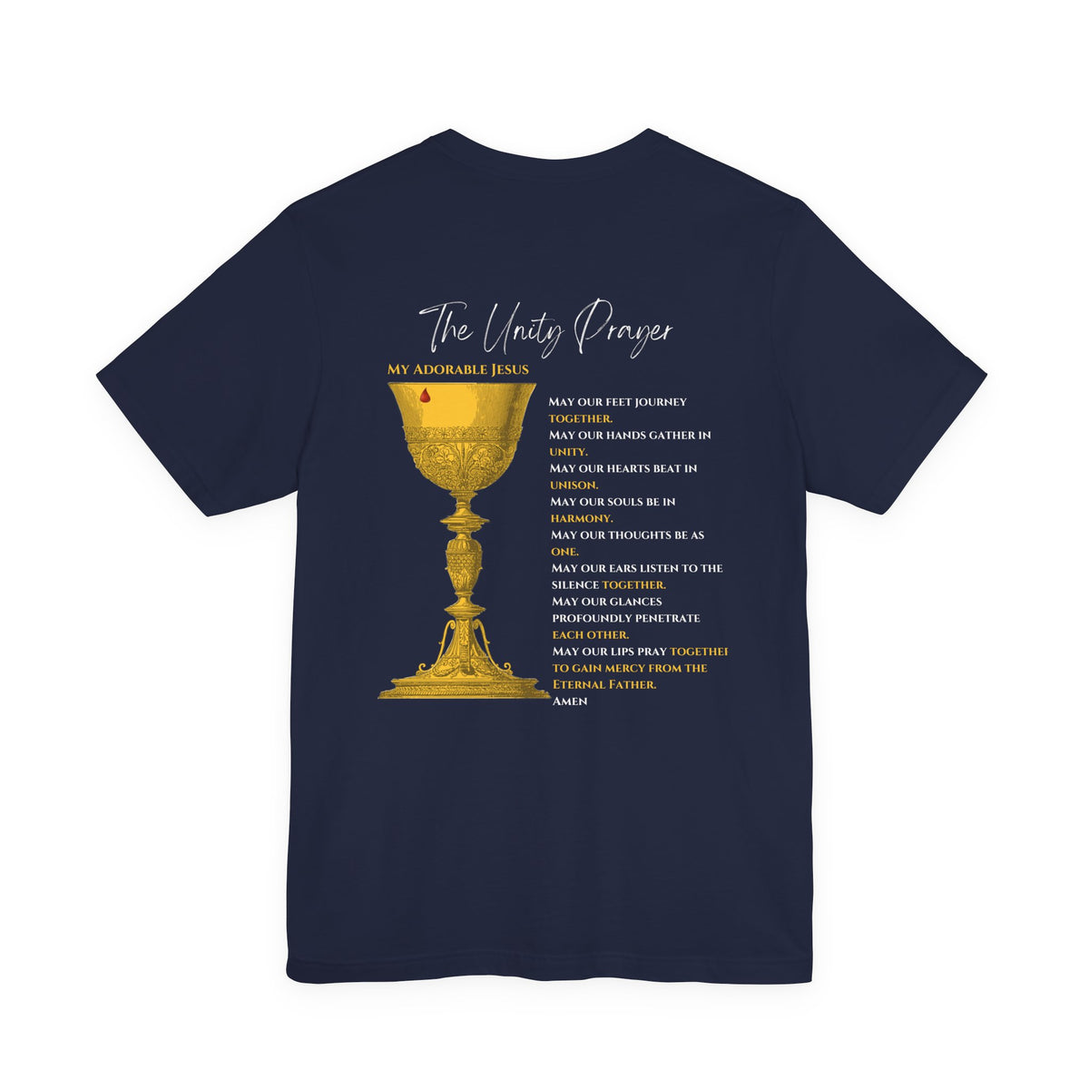 Flame of Love with Unity Prayer &amp; Chalice  -  Unisex  Bella + Canva Jersey Short Sleeve Tee