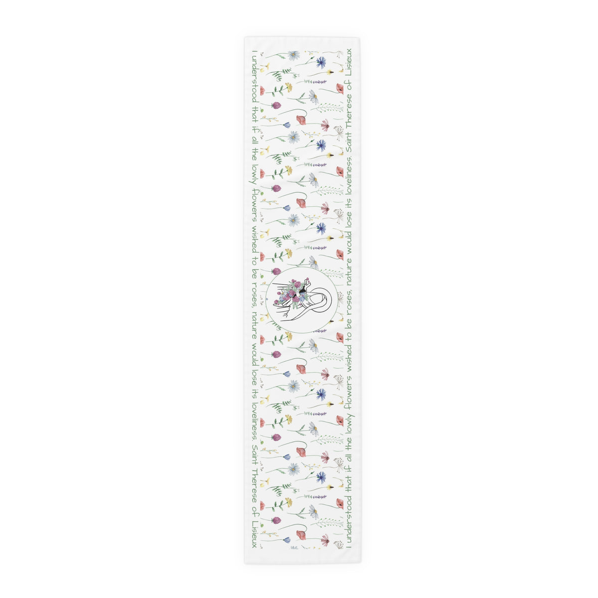 St. Therese Floral Table Runner in Cotton Twill or Poly