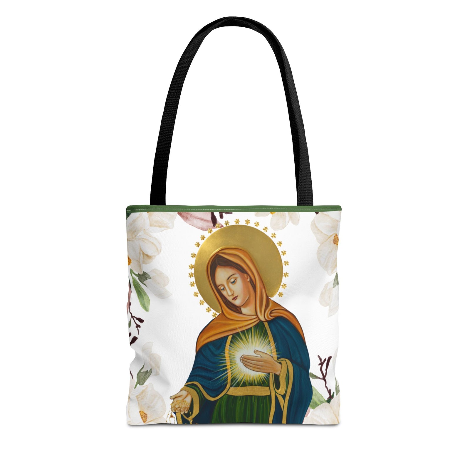 Flame of Love Tote Bag (Green Floral) 13x13