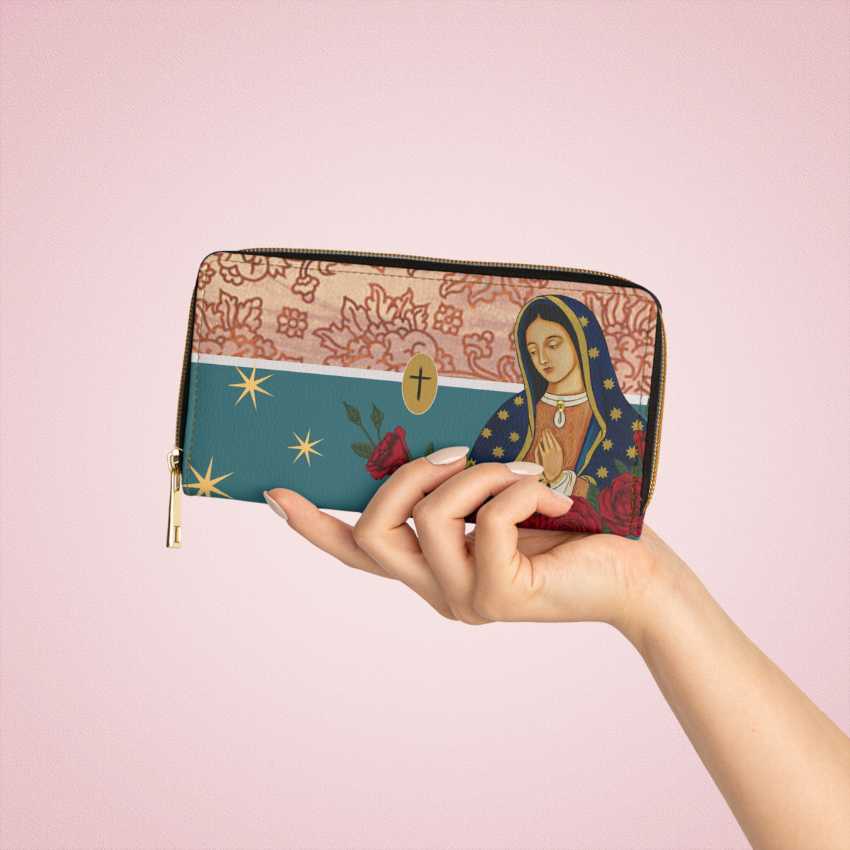 Our Lady of Guadalupe Zipper Wallet (Vegan Leather)