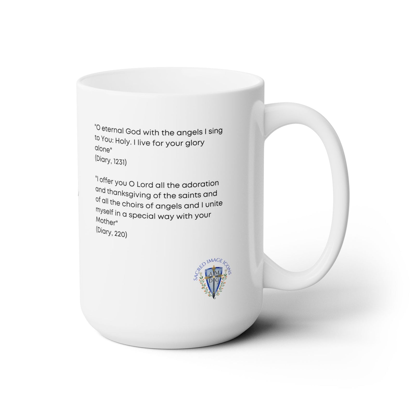 Saint Faustina and the Holy Angels Prayer Mug 15oz
