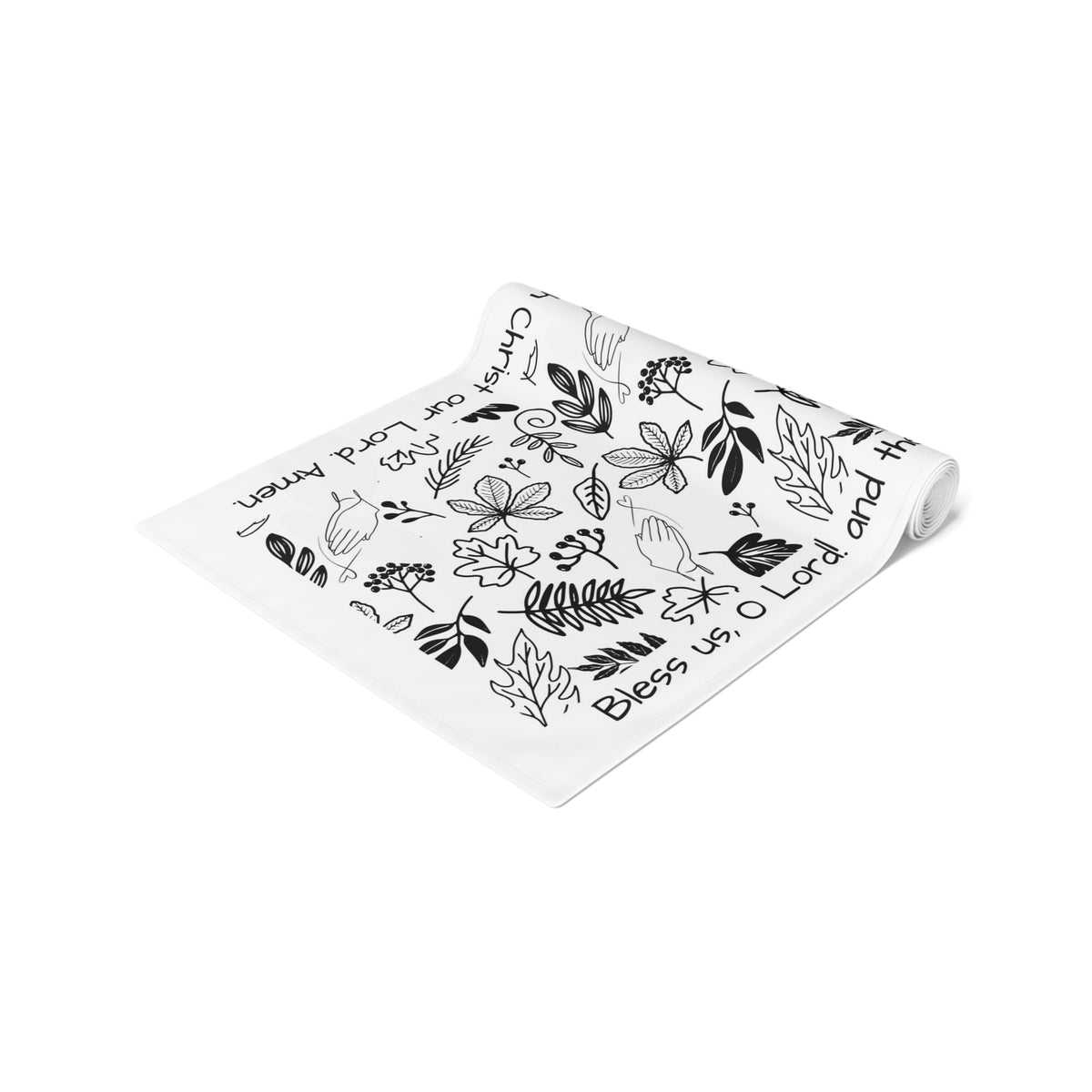 Bless Us O Lord and These Thy Gifts - Table Runner in Cotton or Poly