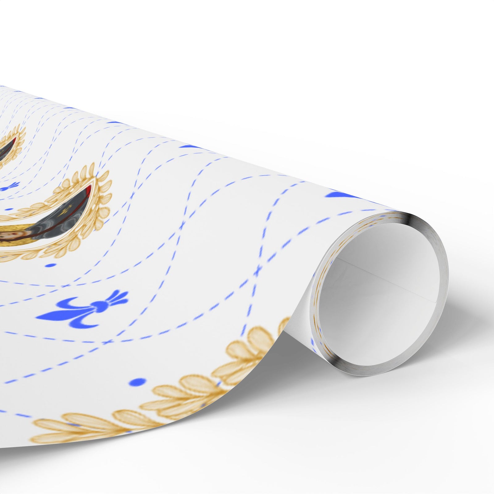 Gift Wrapping Paper - St. Joan of Arc Blue & Gold - Roll