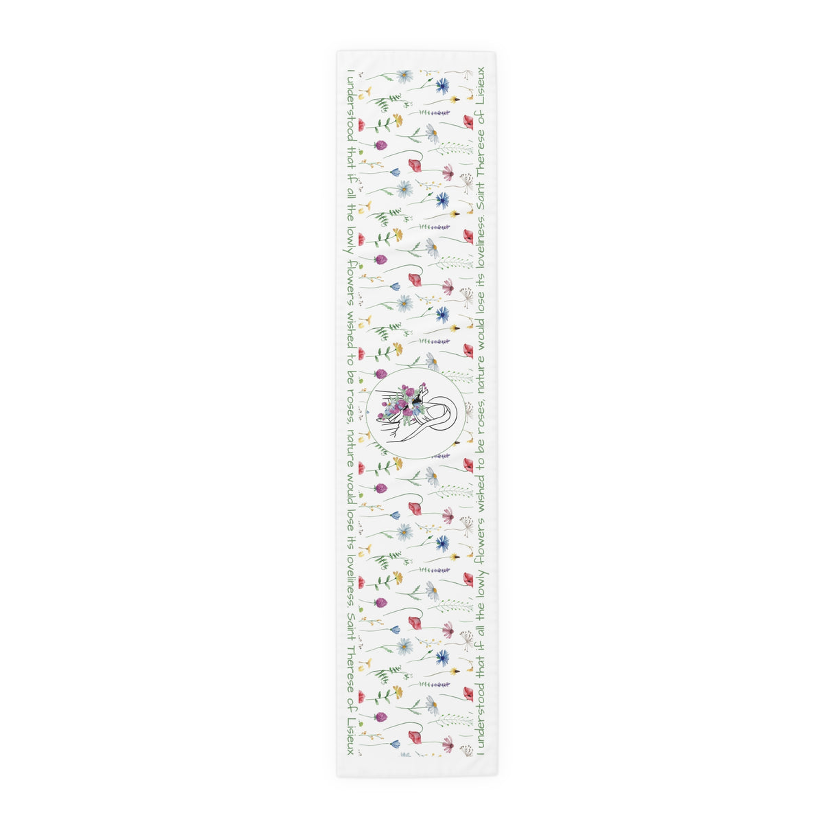 St. Therese Floral Table Runner in Cotton Twill or Poly