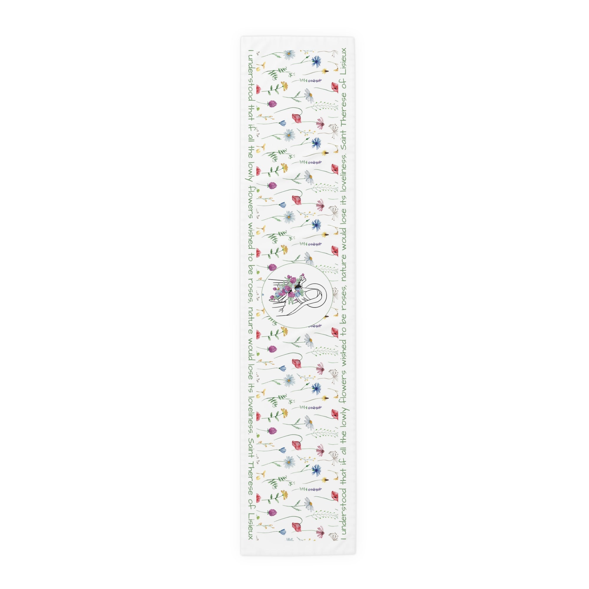 St. Therese Floral Table Runner in Cotton Twill or Poly