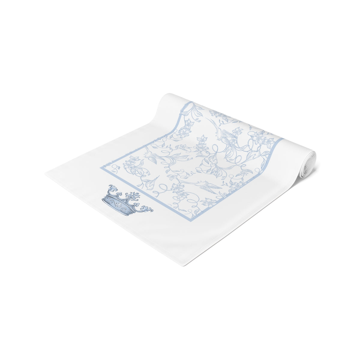 Ave Maria Blue Catholic Table Runner in Cotton Twill or Poly