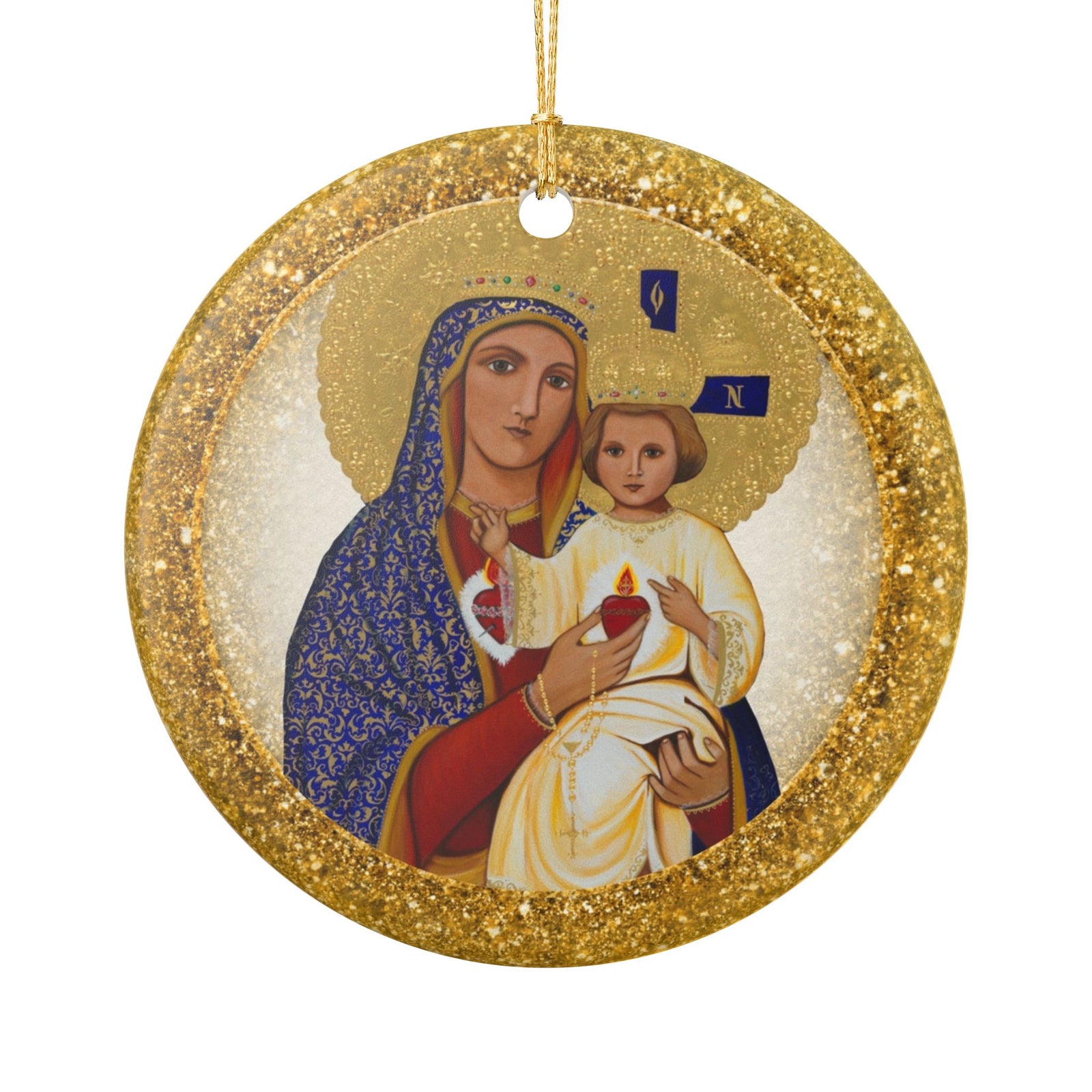 Madonna & Child Ceramic Christmas Ornament