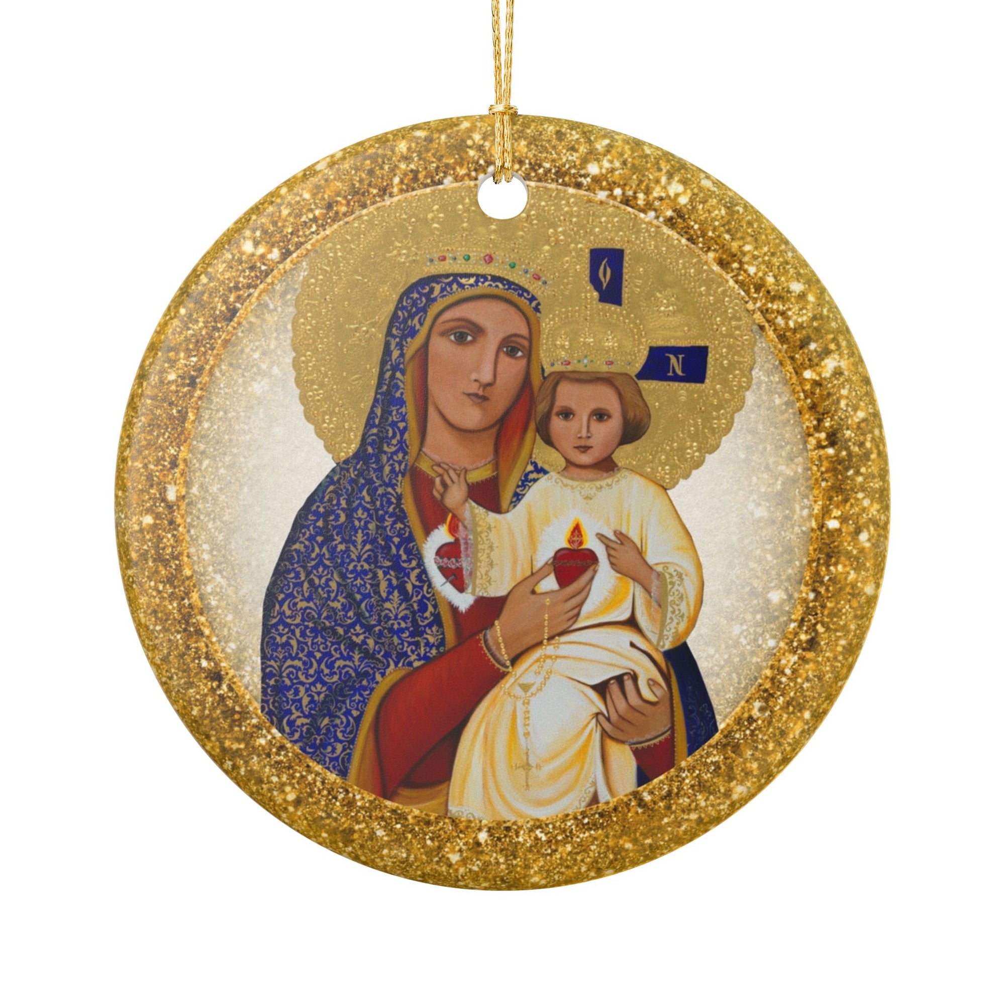 Madonna & Child Ceramic Christmas Ornament
