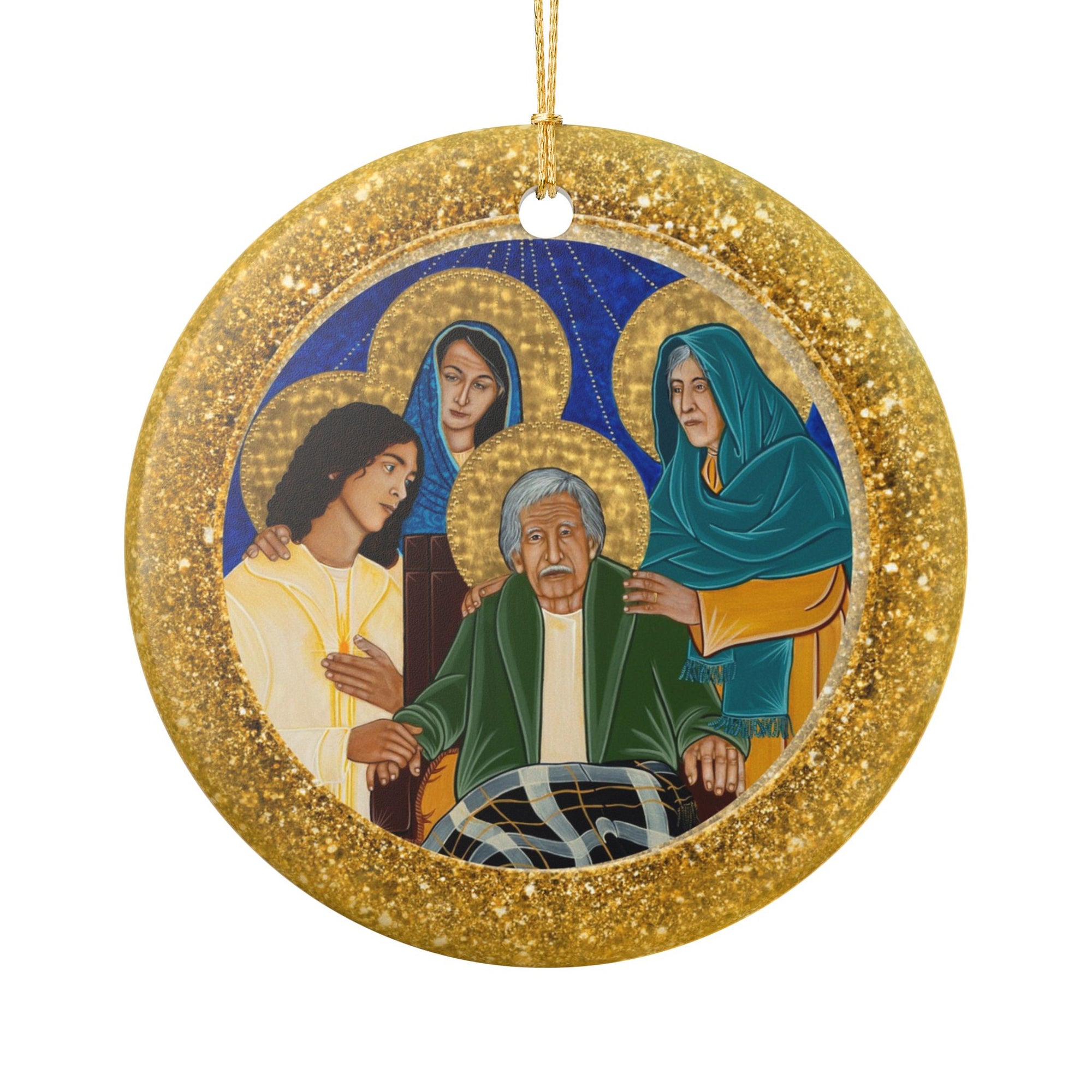 Holy Grandparents Ceramic Christmas Ornament