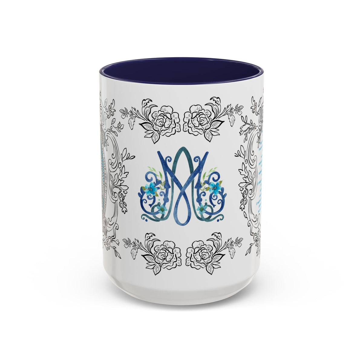 Ave Maria Coffee Mug 15oz - Blue Accent