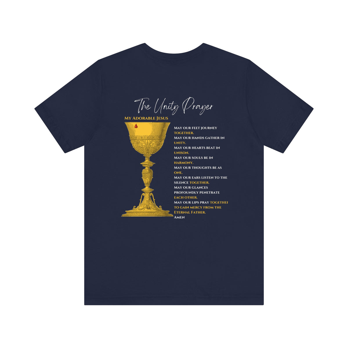 Flame of Love with Unity Prayer &amp; Chalice  -  Unisex  Bella + Canva Jersey Short Sleeve Tee