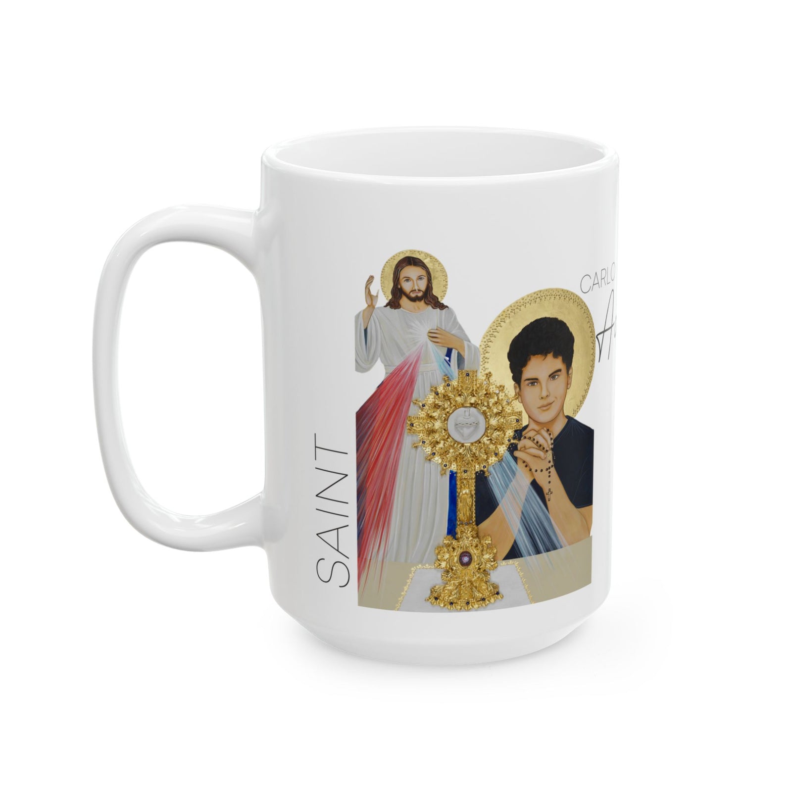 Saint Carlo Acutis Prayer Ceramic Mug — Inspirational Catholic Coffee Cup (11oz/15oz)