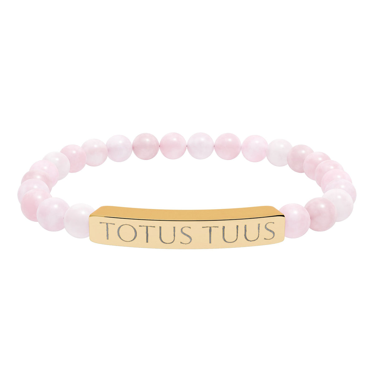 Totus Tuus Engraved Bracelet - Stainless or Gold with Natural Stone