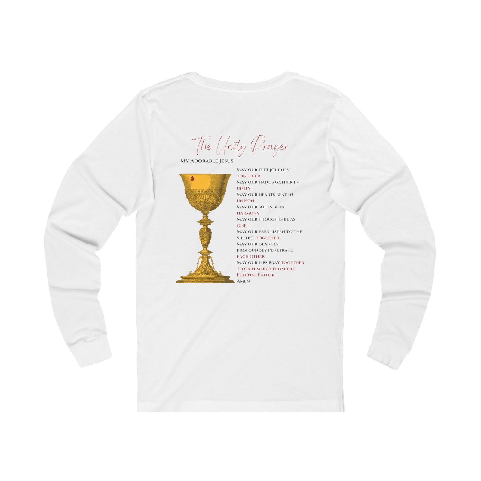 Flame of Love & Sacred Heart Long Sleeve Unisex  Tee