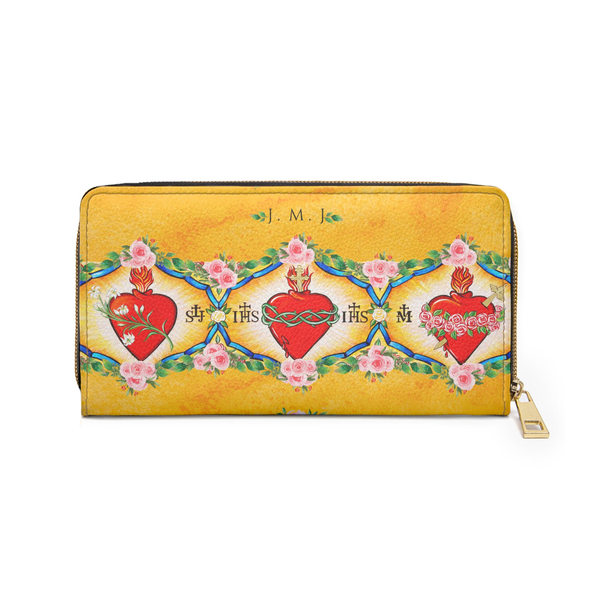 Jesus, Mary &amp; Joseph Zipper Wallet (Vegan Leather)