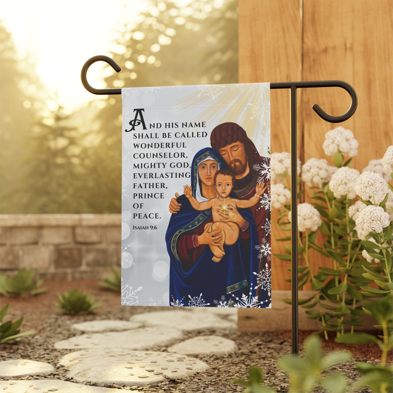 Christmas Garden Flag "And His Name Shall Be Called " 12x18