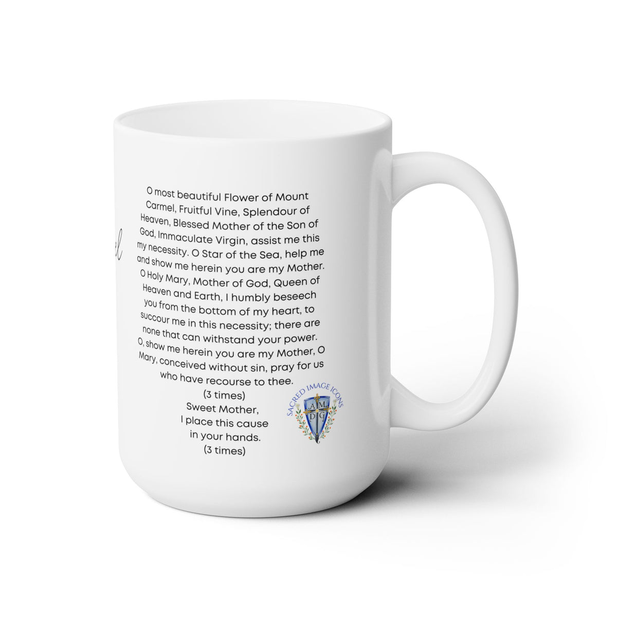 Our Lady of Mt. Carmel Prayer Mug 15oz