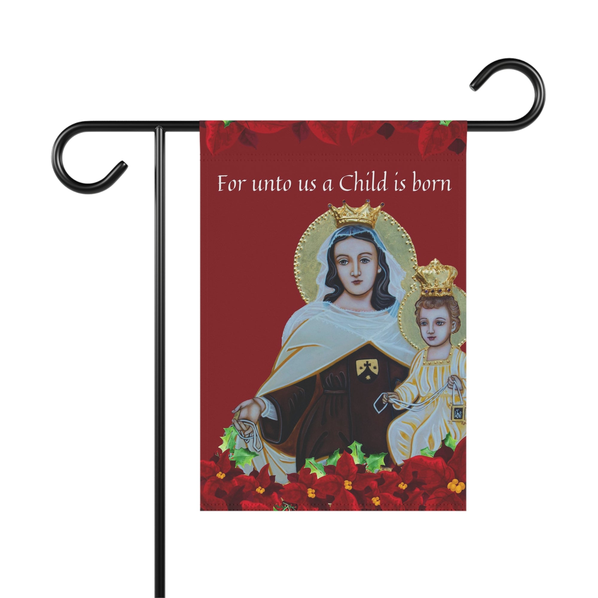 Christmas Garden Flag "For unto us a Child is born" 12x18