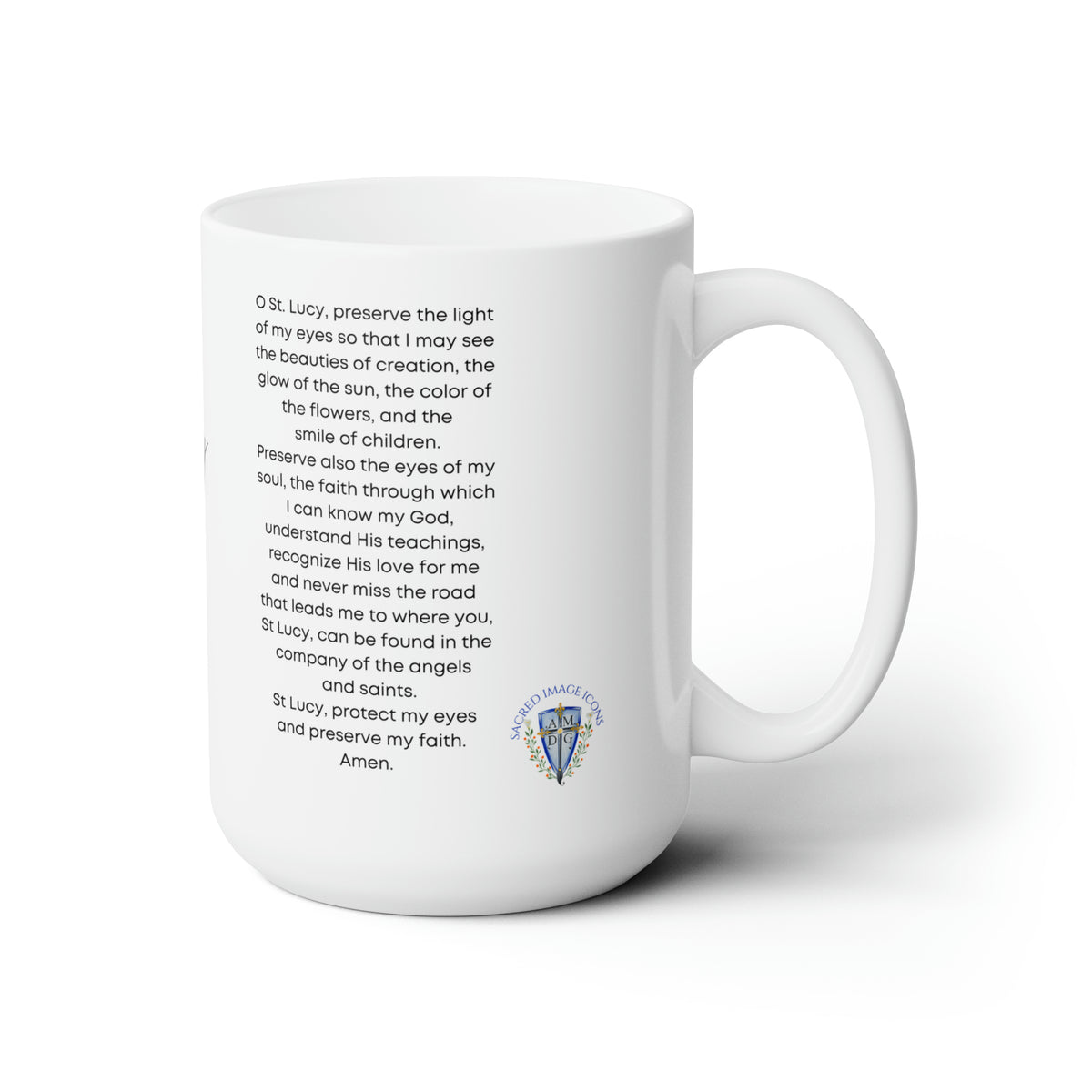 Saint Lucy Prayer Mug 15oz