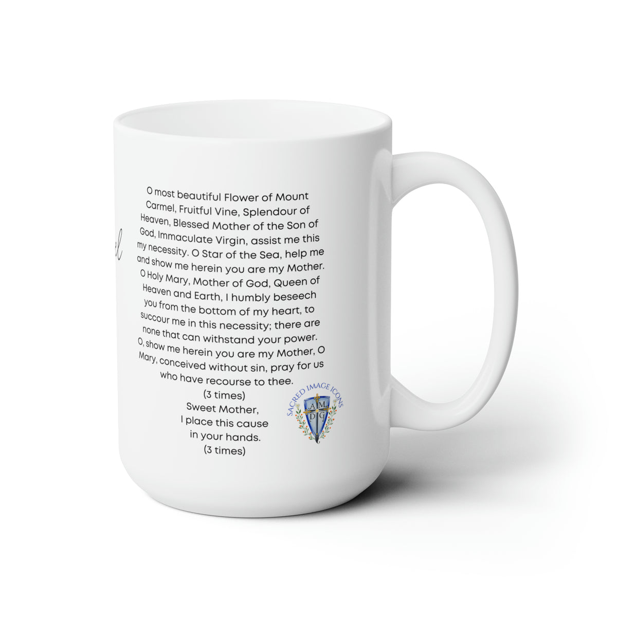 Our Lady of Mt. Carmel Prayer Mug 15oz