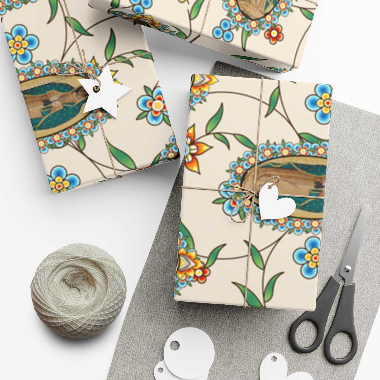 Gift Wrapping Paper - Our Lady of Guadalupe Floral - Roll
