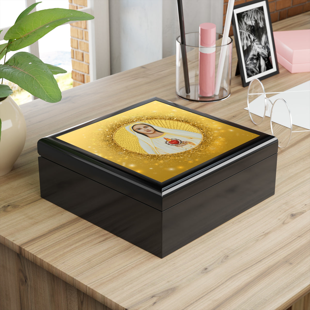 Rosary and Jewelry Box with Our Lady of Fatima