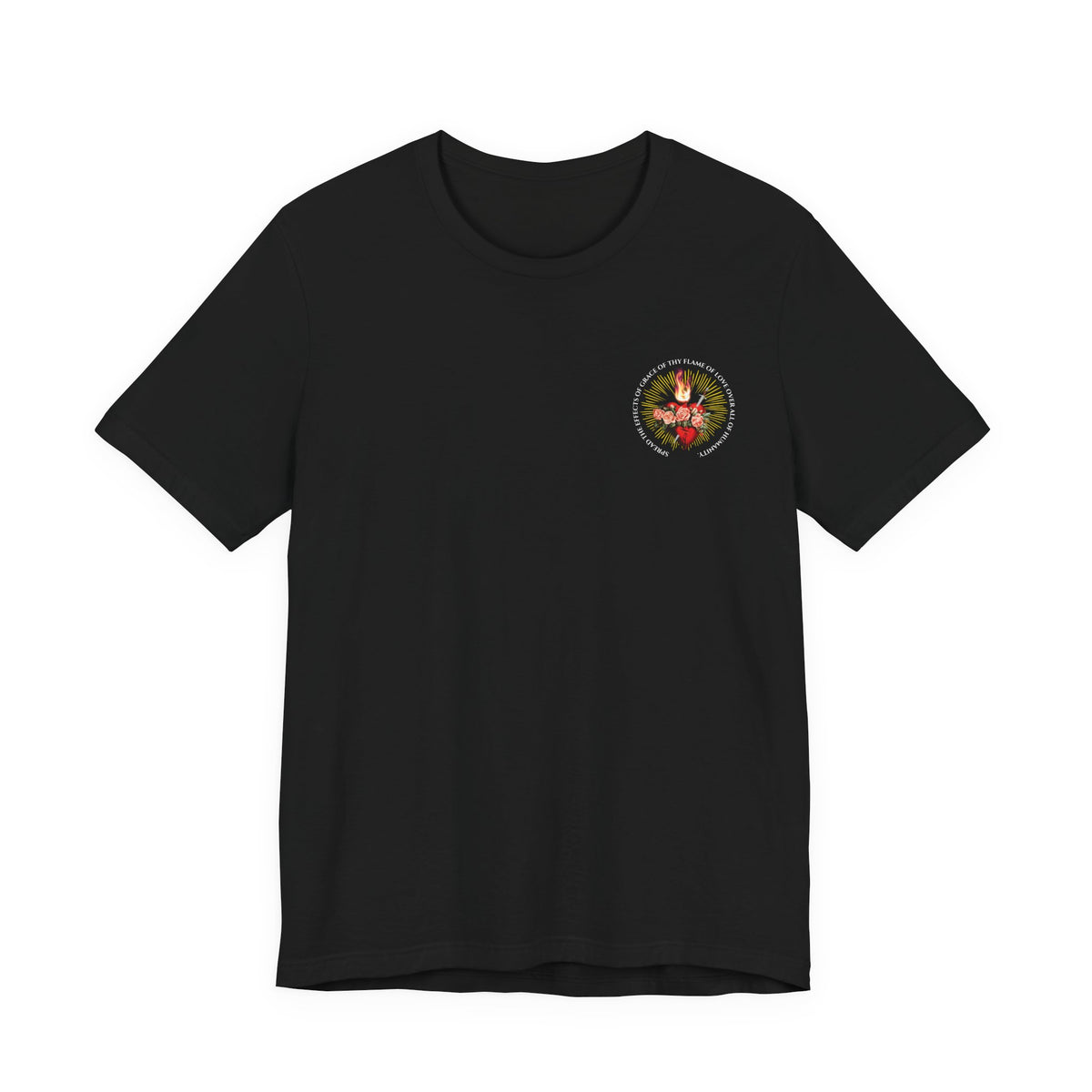 Flame of Love with Unity Prayer &amp; Chalice  -  Unisex  Bella + Canva Jersey Short Sleeve Tee