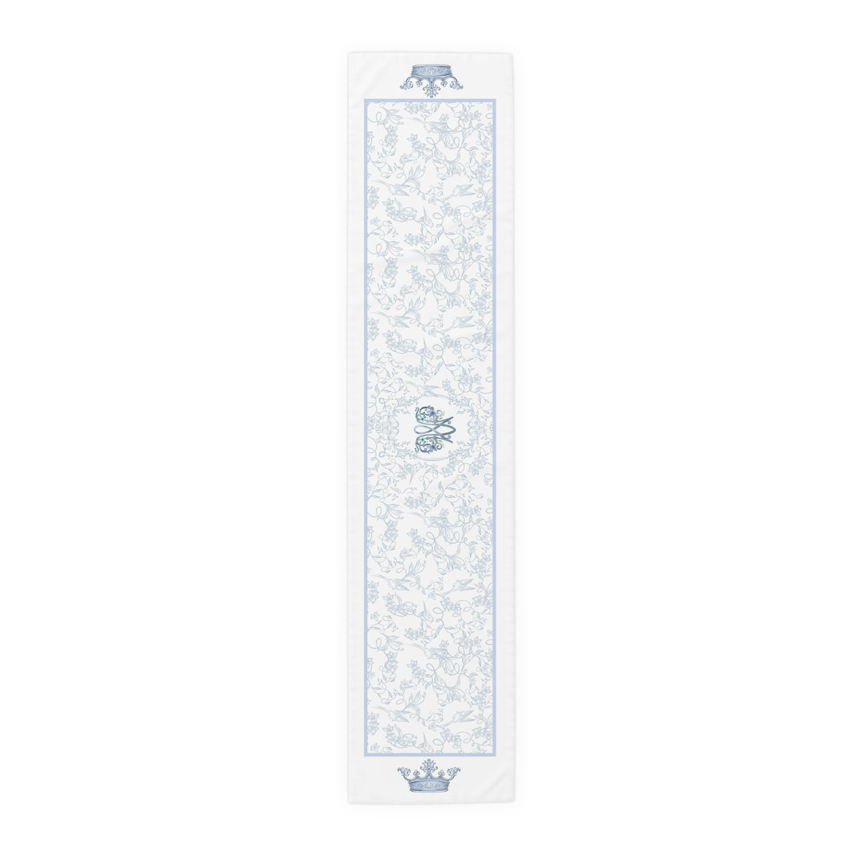 Ave Maria Blue Catholic Table Runner in Cotton Twill or Poly