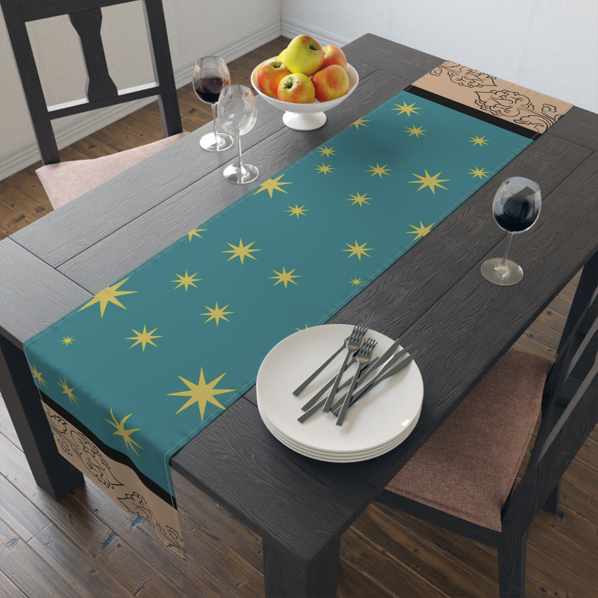 Our Lady of Guadalupe&#39;s Mantle Table Runner in Cotton Twill or Poly