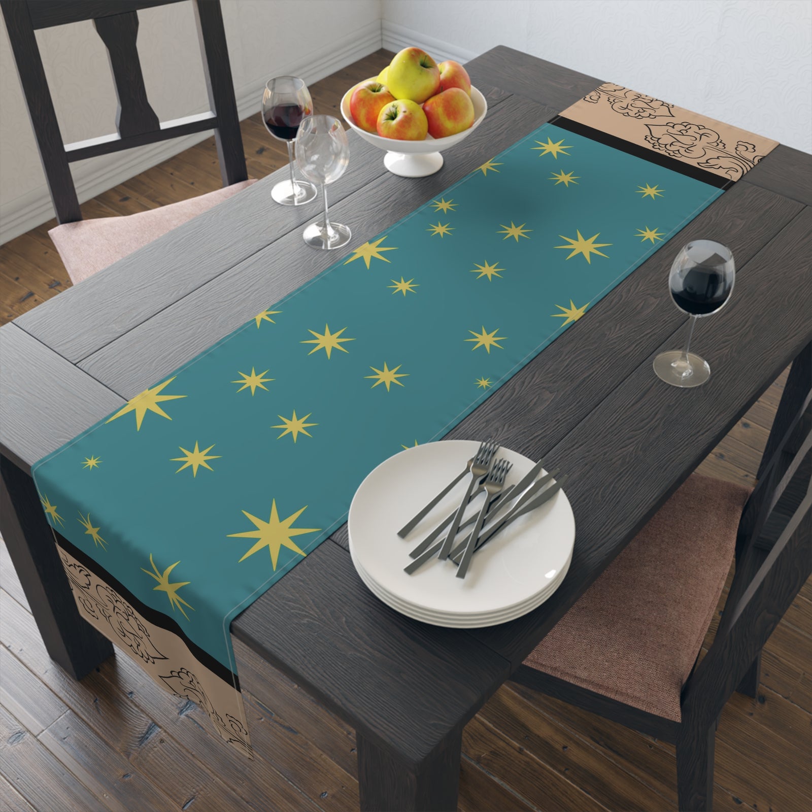 Our Lady of Guadalupe's Mantle Table Runner in Cotton Twill or Poly