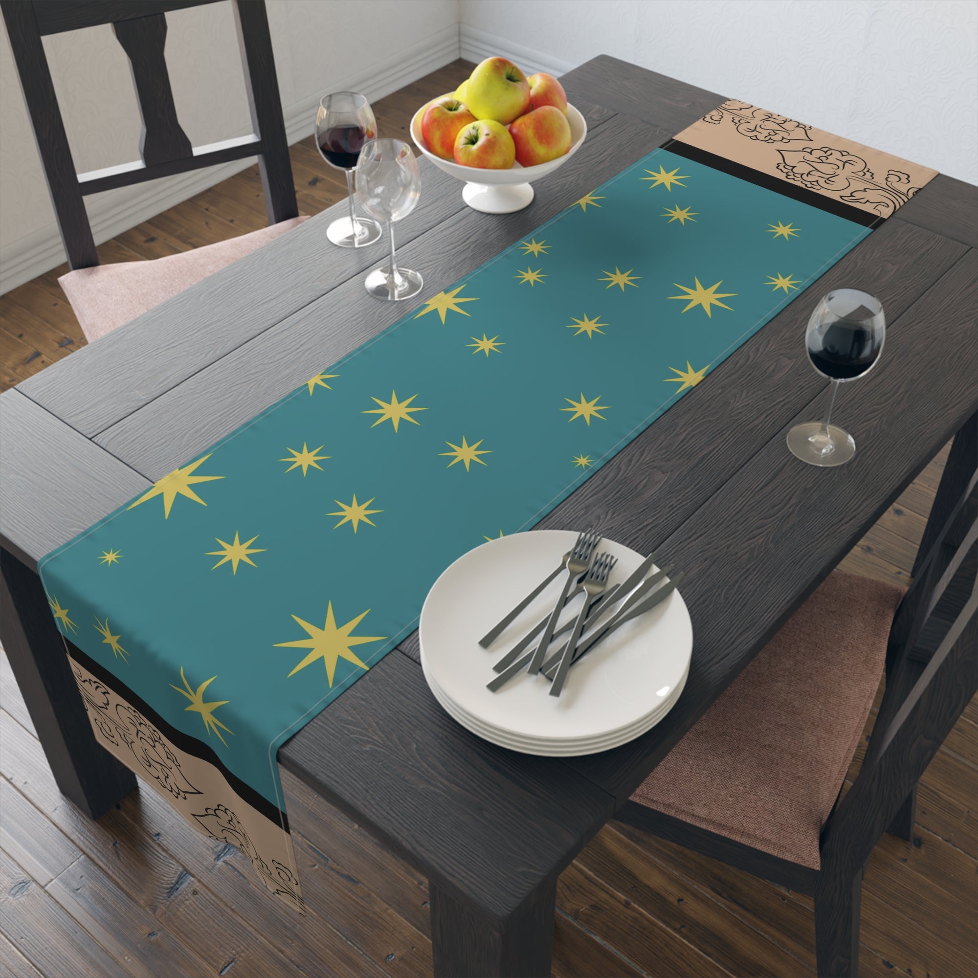 Our Lady of Guadalupe's Mantle Table Runner in Cotton Twill or Poly