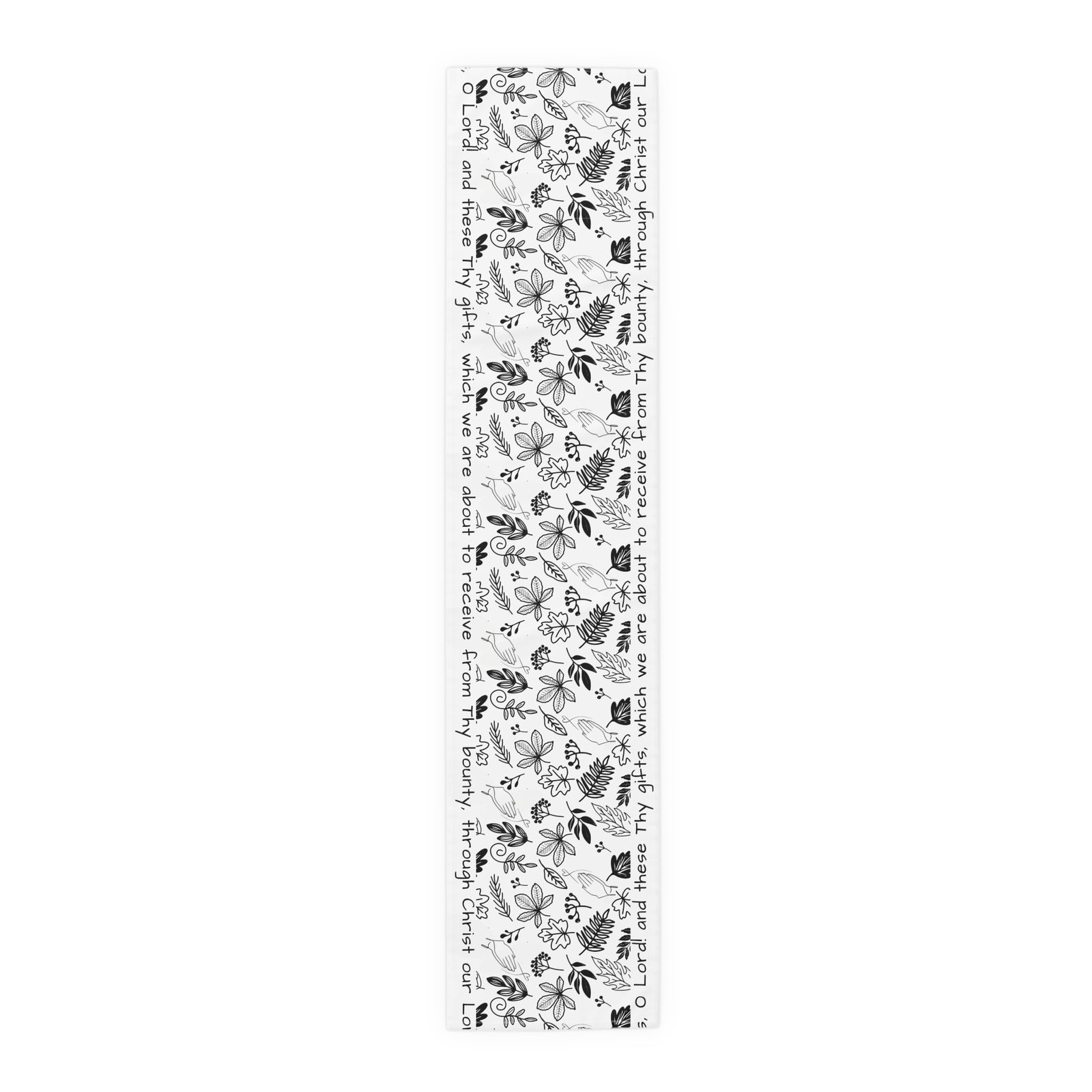 Bless Us O Lord and These Thy Gifts - Table Runner in Cotton or Poly