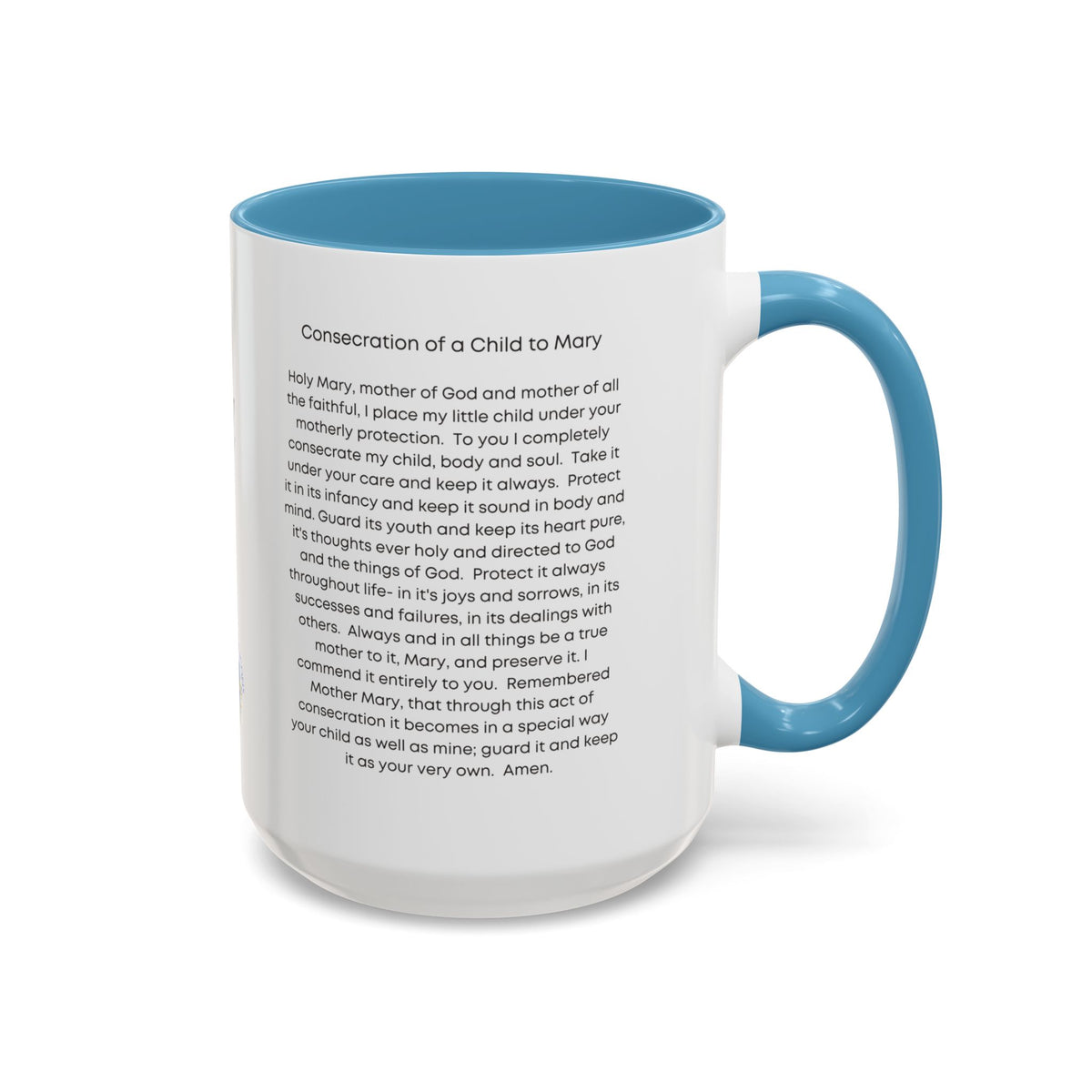 Mother of God Prayer Coffee Mug — Consecration to Mary Accent Mug (11/15oz)