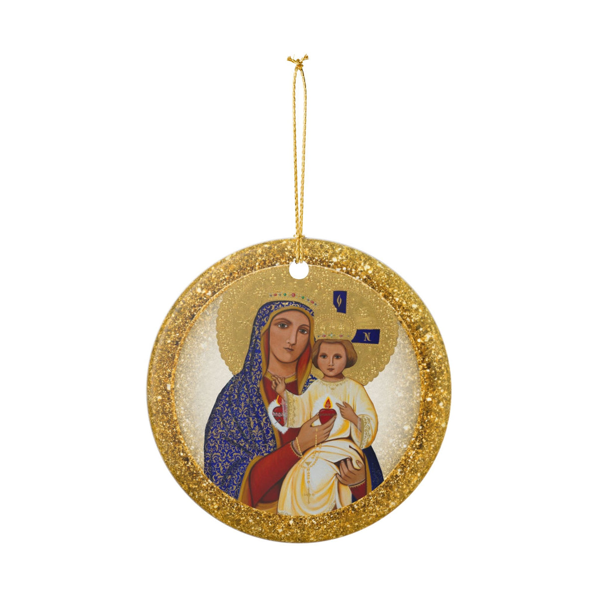 Madonna &amp; Child Ceramic Christmas Ornament