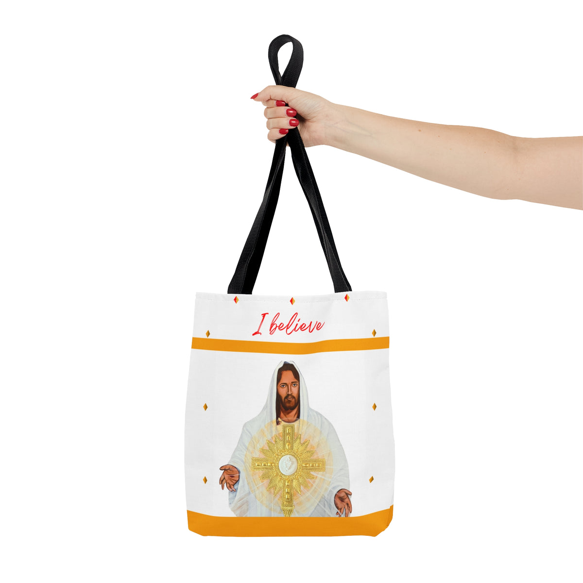 &quot;I Believe!&quot; True Presence  13x13 Tote