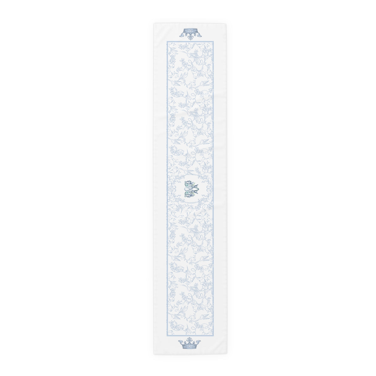 Ave Maria Blue Catholic Table Runner in Cotton Twill or Poly