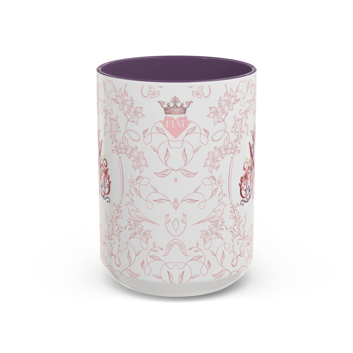 Ave Maria Pink Floral Prayer Coffee Mug