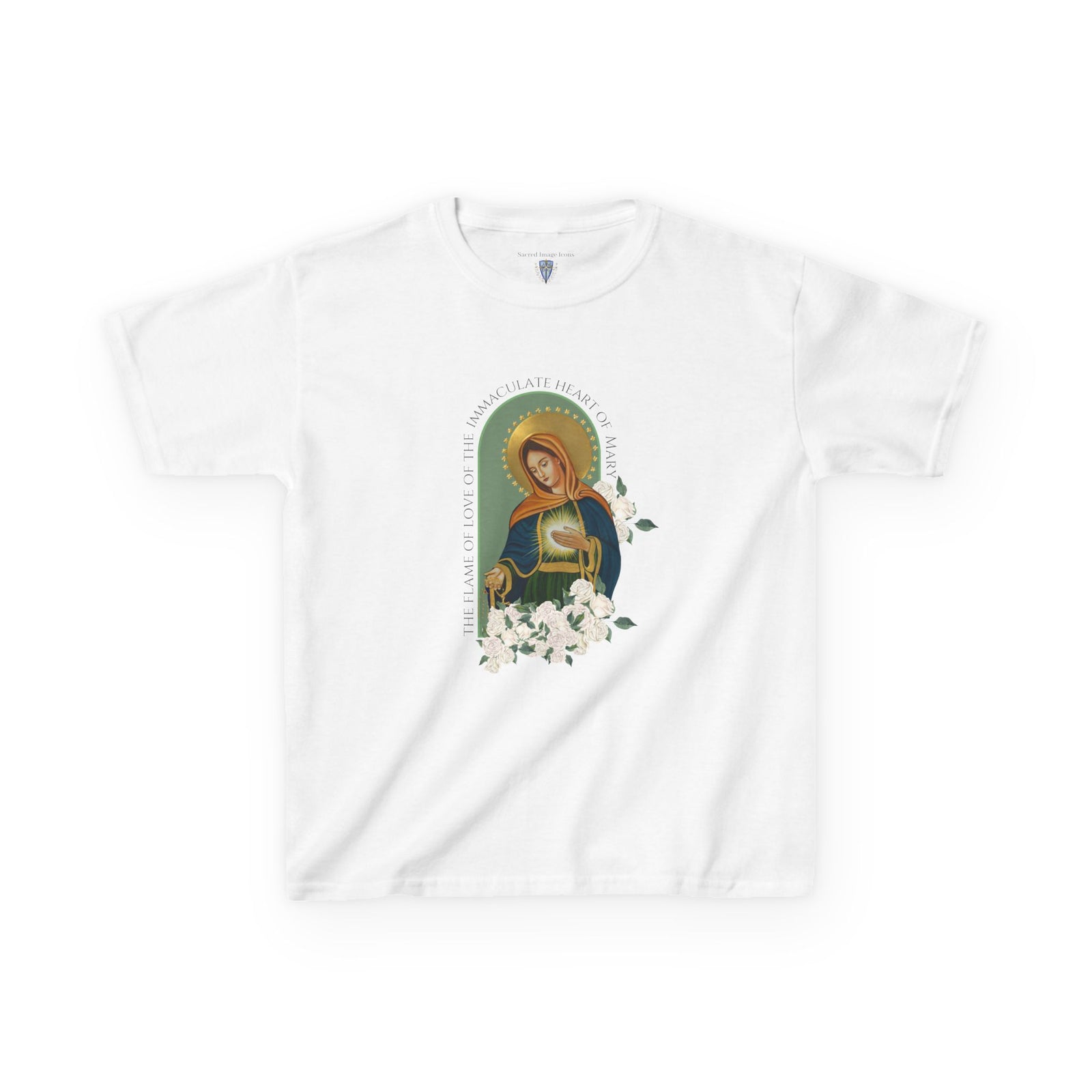 Kids Tee Flame of Love Catholic Devotion Childrens T-shirt