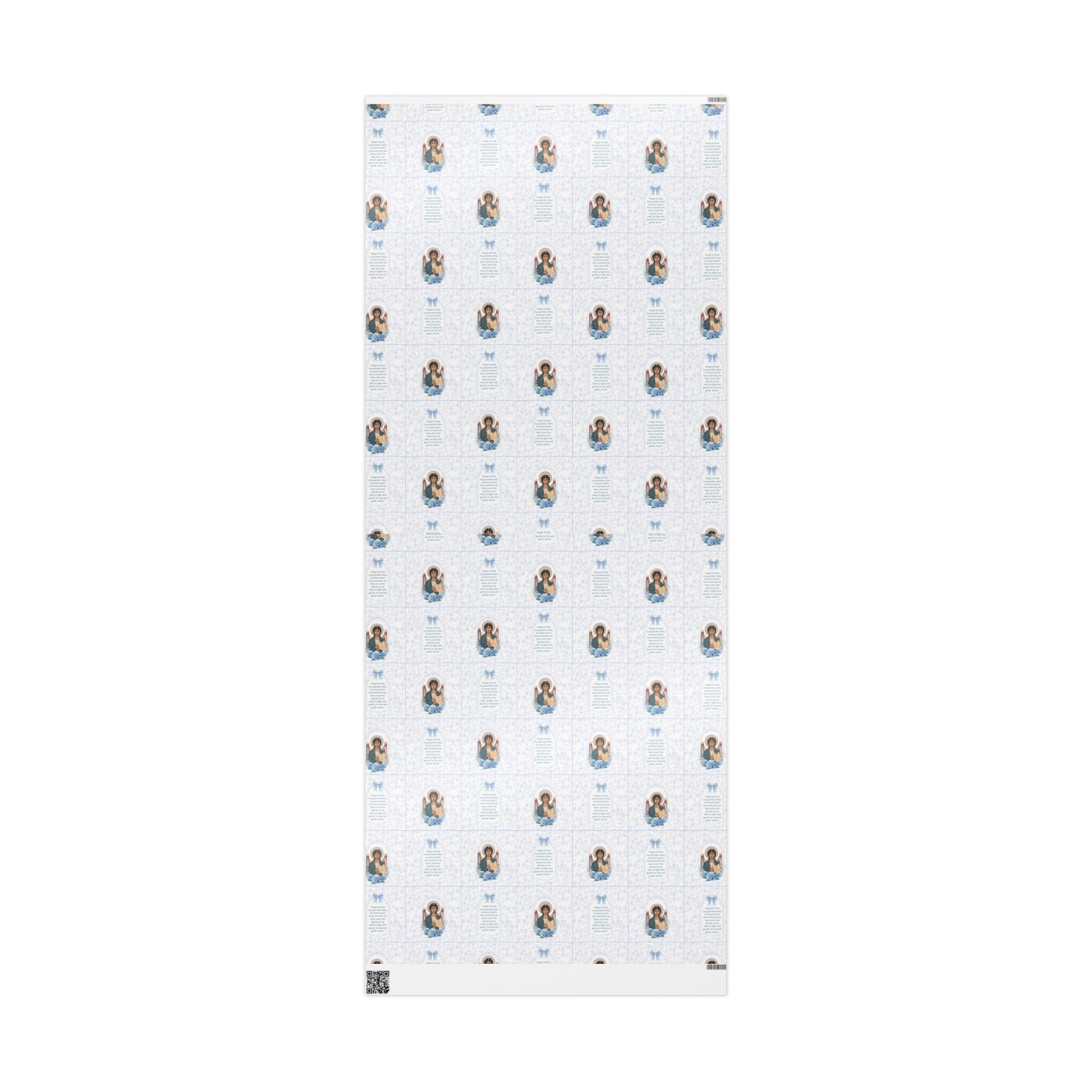 Gift Wrapping Paper - Guardian Angel Prayer (Blue) - Roll