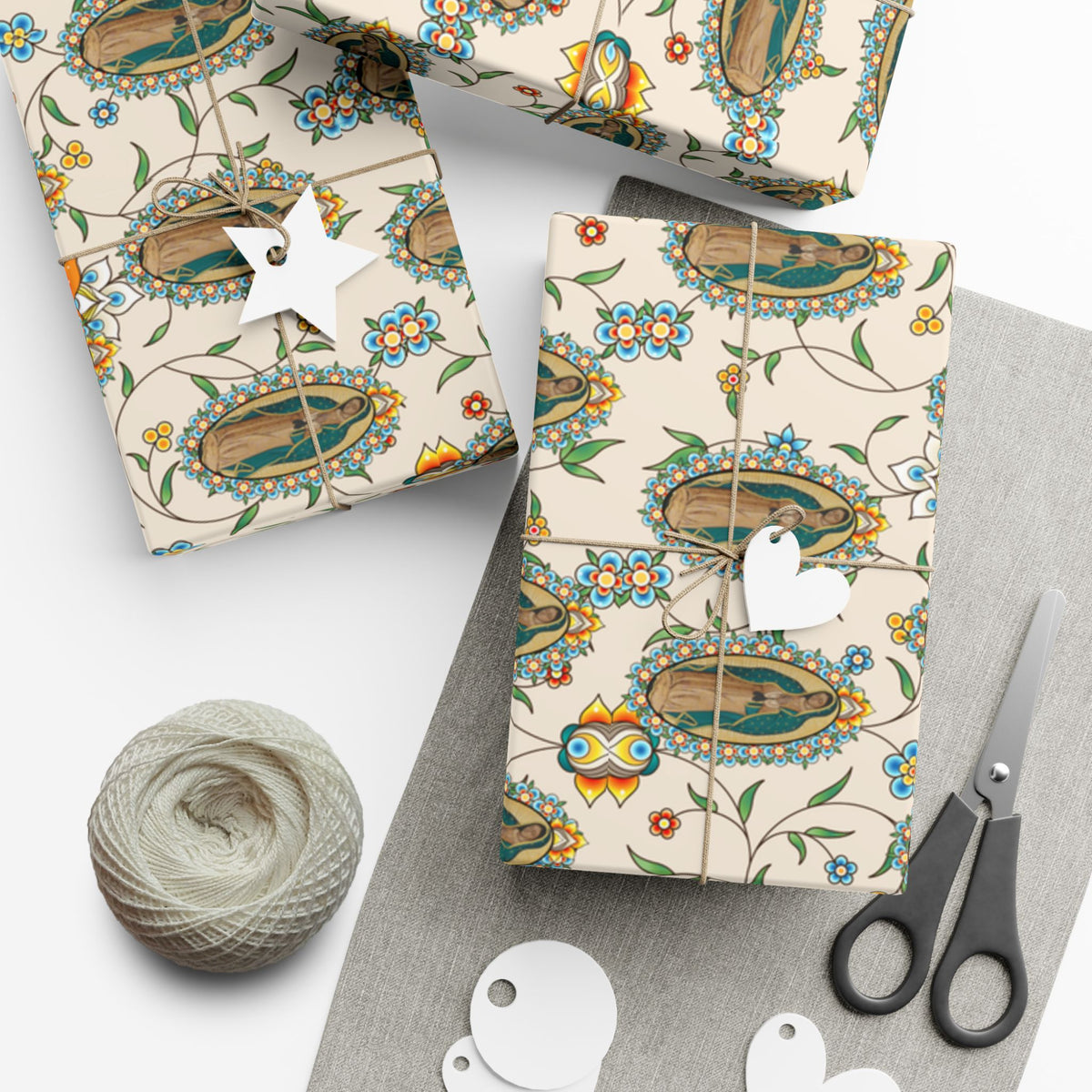 Gift Wrapping Paper - Our Lady of Guadalupe Floral - Roll