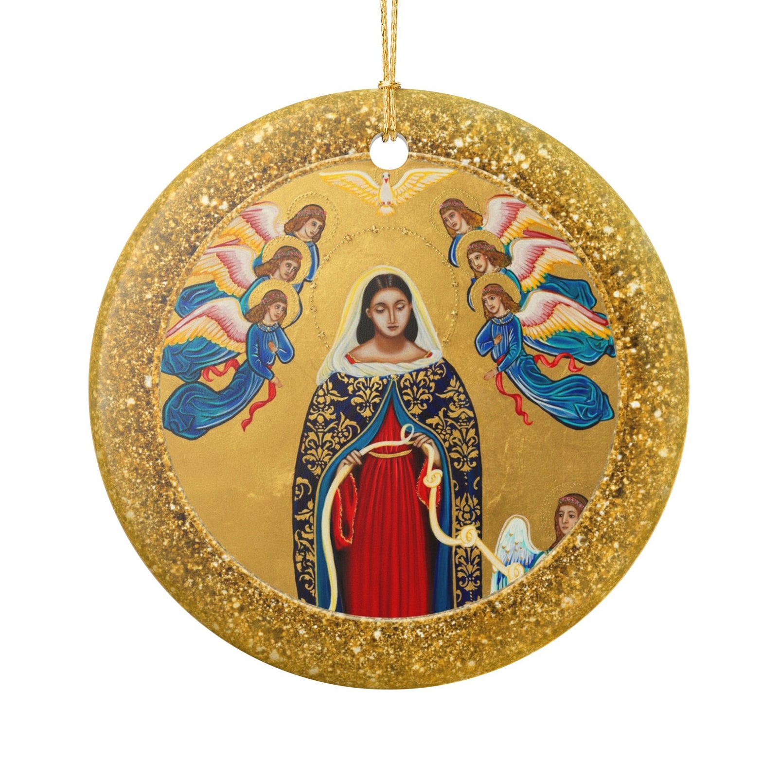 Our Lady Undoer of Knots Ceramic Christmas Ornament