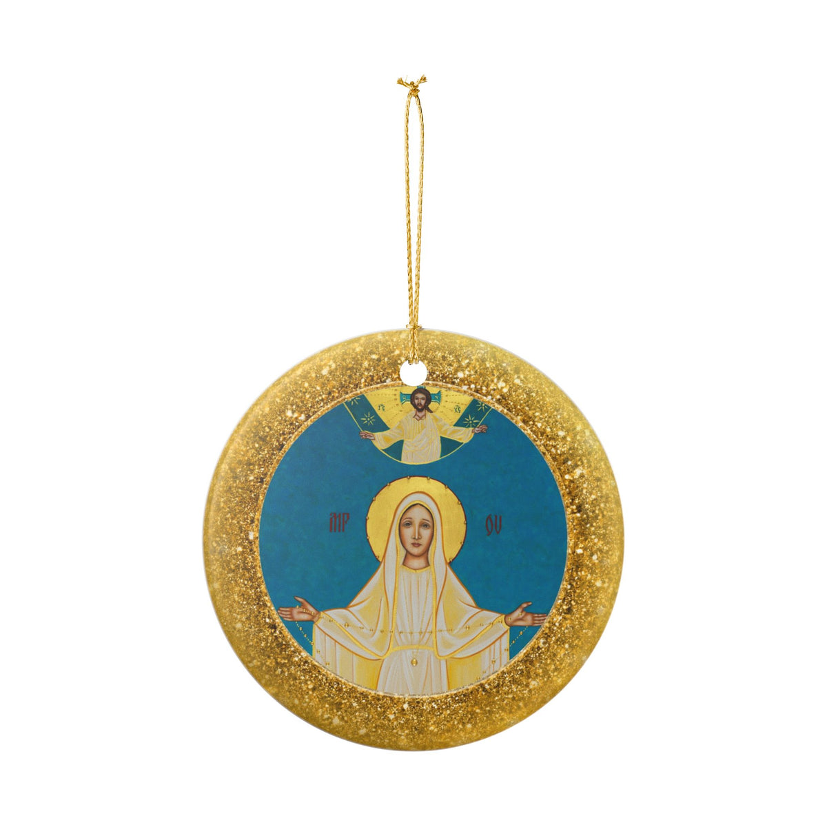 Our Lady of Fatima Ceramic Christmas Ornament