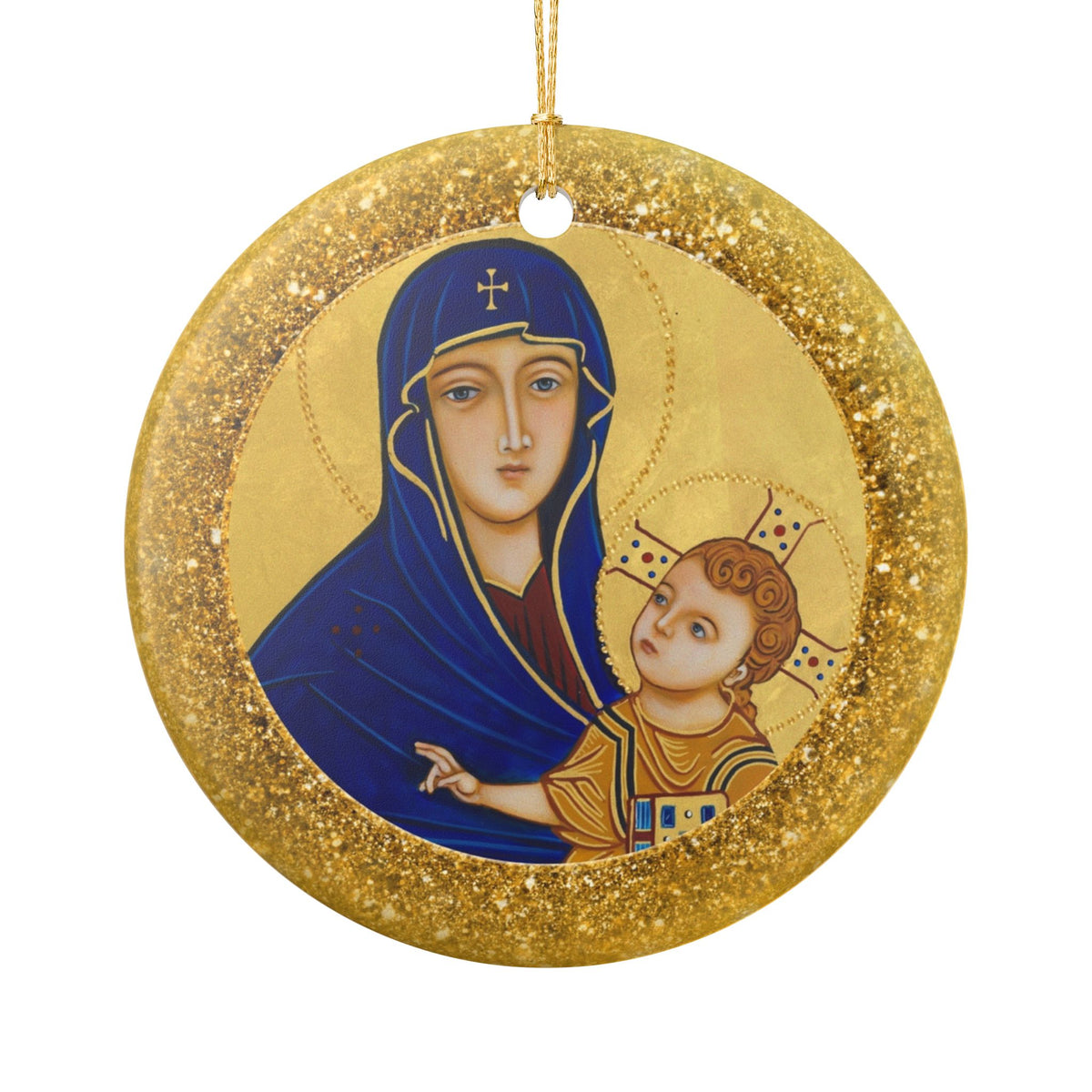 Our Lady of Pompeii Ceramic Christmas Ornament