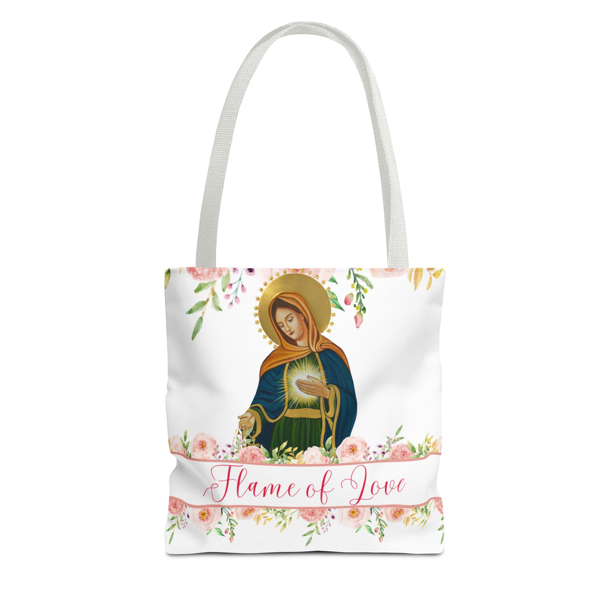Flame of Love Tote Bag (Pink Roses) 13x13